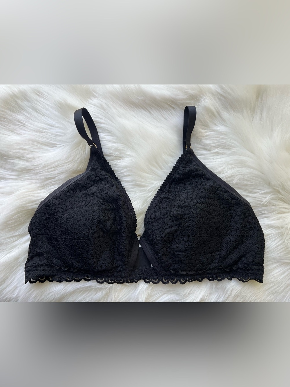 aerie Black Lace Plunge Bralette